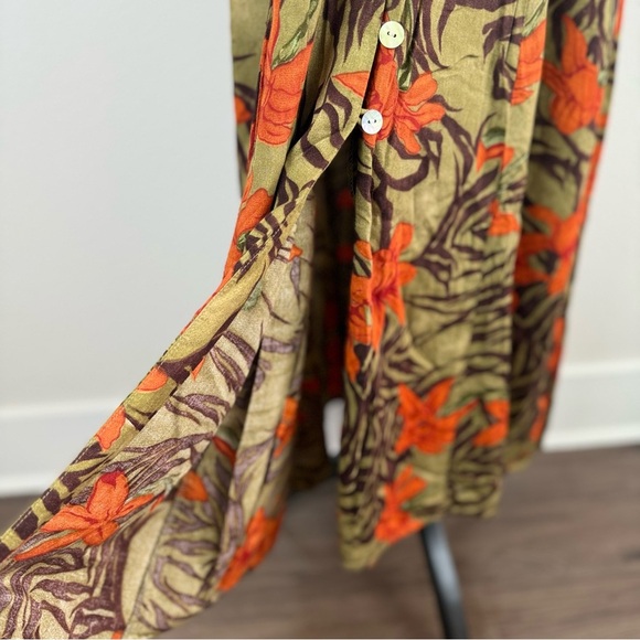 Betsy Lauren Women’s Tropical Floral Button Front Maxi Dress Size 12 - Picture 7 of 11